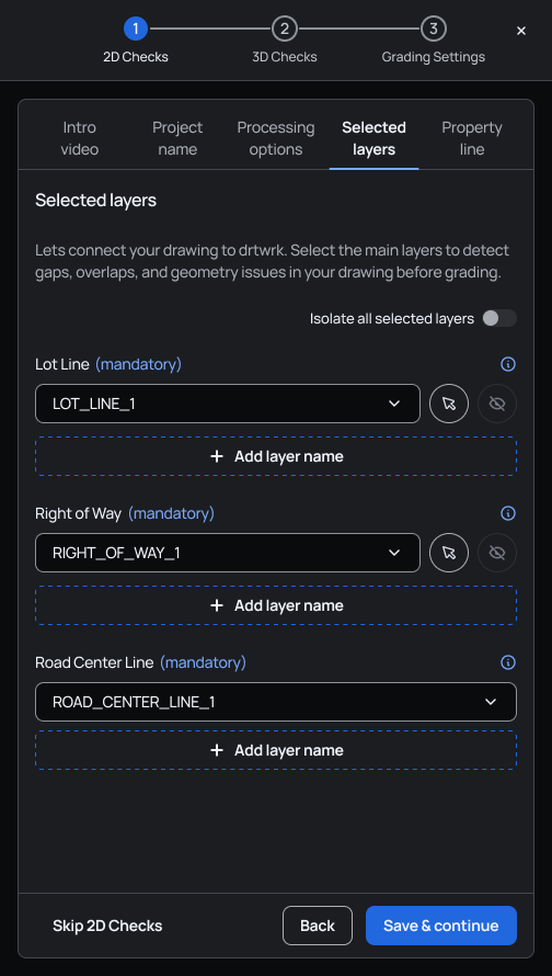 DRTWRK Selected layers detail